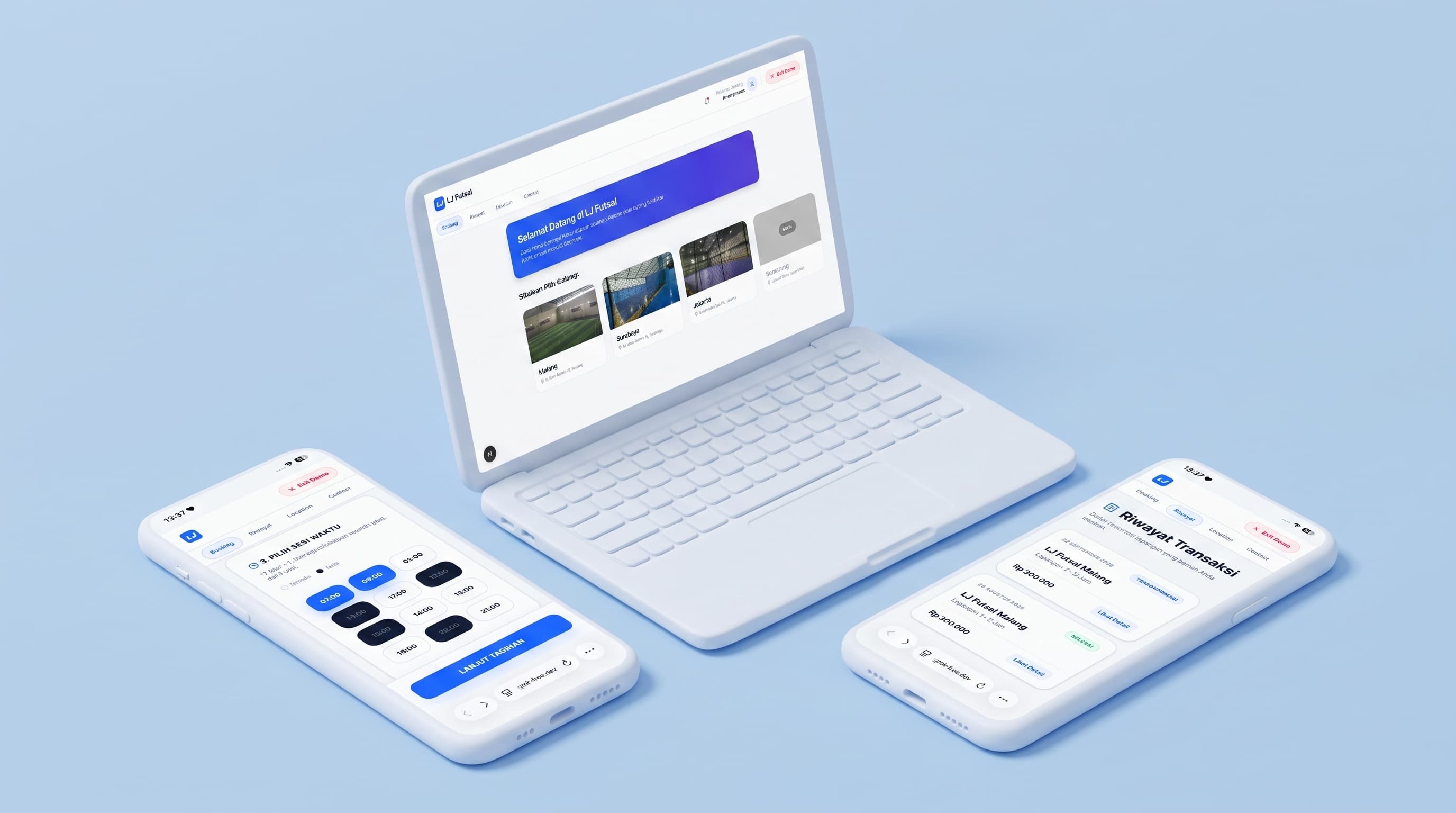 Mockup LJ Futsal Desktop